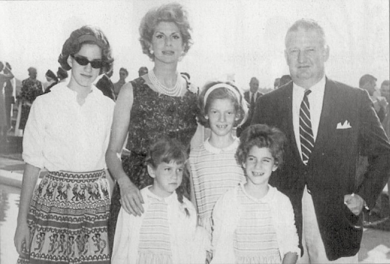 Charles and Jane Engelhard with four of their daughters