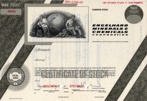 1960 Engelhard Stock Certificate