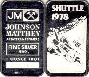 1oz JM SHUTTLE 1978