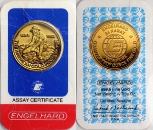 ¼ oz 1982 Gold Prospector Assay Card